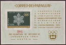 1963 50g Air Olympics IMPERF Mini-sheet,Michel Bl 39,vf NHM For More Images, Please Visit... - Paraguay