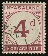 POSTAGE DUE 1950 4d Purple, SG D4, Very Fine Used. For More Images, Please Visit... - Nyasaland (1907-1953)