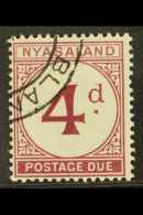 POSTAGE DUE 1950 4d Purple, SG D4, Very Fine Used. For More Images, Please Visit... - Nyasaland (1907-1953)