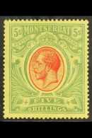 1916-22 5s Green & Red/yellow, SG 59, Very Fine Mint. For More Images, Please Visit... - Montserrat
