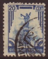 1934-40 20c Ultramarine Without Wmk,Sc 715a,SG 567b,fine Used For More Images, Please Visit... - Mexico
