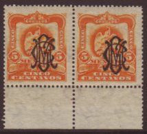 1915 Villa Monogram Opt On 1903 5c,Sc 452,SG CV14,vf NHM PAIR (2) For More Images, Please Visit... - México