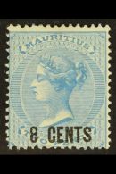 1878 8c On 2d Blue, SG 85, Fine Mint. For More Images, Please Visit... - Mauritius (...-1967)
