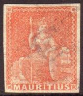 1858-62 (6d) Vermilion, SG 28, Lightly Used, 4 Large Margins For More Images, Please Visit... - Mauritius (...-1967)