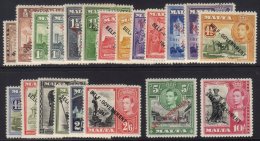 1948-53 "Self Govt" Complete Set, SG 234/248, VFM (21) For More Images, Please Visit... - Malta (...-1964)