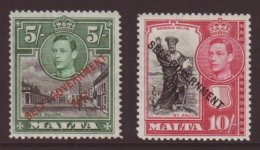 1948 New Constitution 5s And 10s, SG 247/48, NHM. (2) For More Images, Please Visit... - Malta (...-1964)