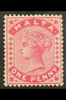 1885-90 1d Rose, SG 21, Fine Mint. For More Images, Please Visit... - Malta (...-1964)