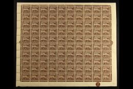 1942-44 6c On 5c Of Selangor, SG J293, Complete NHM Sheet Of 100 For More Images, Please Visit... - Other & Unclassified