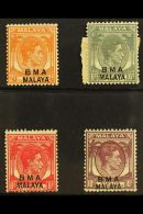 1945-48 2c, 6c, 8c, 10c Striated Paper, SG 2b, 6b, 7a, 8d, M (4) For More Images, Please Visit... - Malaya (British Military Administration)