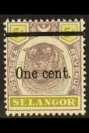 SELANGOR 1900 1c On 5c Dull Purple & Olive-yellow SG 66a VFM For More Images, Please Visit... - Altri & Non Classificati