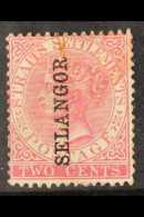 SELANGOR 1885-91 2c Pale Rose With Vert Opt Type 32, SG 40, Used For More Images, Please Visit... - Other & Unclassified