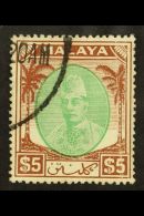 KELANTAN 1951 $5 Green And Brown, SG 81, VFU. For More Images, Please Visit... - Otros & Sin Clasificación