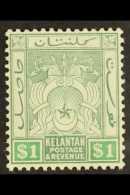 KELANTAN 1911-15 $1 Green & Emerald SG 9 VFM For More Images, Please Visit... - Sonstige & Ohne Zuordnung