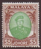 JOHORE 1949-55 $5 Green And Brown, SG 147, NHM For More Images, Please Visit... - Sonstige & Ohne Zuordnung