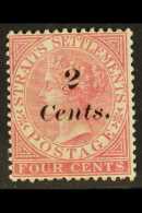 1883 2c On 4c Rose SG 61 Fine Mint For More Images, Please Visit... - Straits Settlements