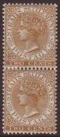 1867-72 2c Brown, SG 11, Vfm Vertical PAIR, Fresh (2) For More Images, Please Visit... - Straits Settlements