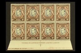 1942 1c Retouched Value Tablet, SG 131ah, In VFM Imprint Blk Of 8 For More Images, Please Visit... - Vide