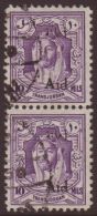 1950 10m Brt Violet Ovptd "Aid", SG T291, Vertical Used Pair. (2) For More Images, Please Visit... - Giordania