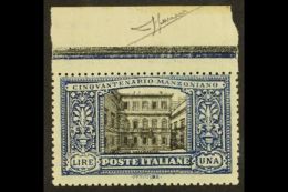 1923 1Lire Manzoni, Sass 155, Superb Marginal NHM.Cat €500 (£380) For More Images, Please Visit... - Non Classificati