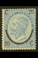 1865 20c Blue Ovpt Type III,  Sass 25, VfM. Cert. Cat €475 (£360) For More Images, Please Visit... - Sin Clasificación