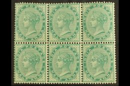 1882-90 ½a Blue Green, SG 85, Block Of 6. Never Hinged Mint For More Images, Please Visit... - Andere & Zonder Classificatie