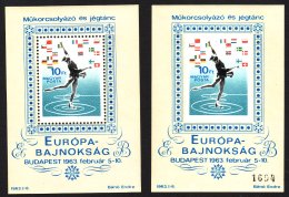 1963 Ice Skating Perf & Imperf M/s's, Mi Blocks 37A/37B, NHM (2) For More Images, Please Visit... - Altri & Non Classificati