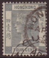 1882 4c Slate-grey, SG 34, Used With HK Cds & Part CUSTOMS Cds For More Images, Please Visit... - Otros & Sin Clasificación