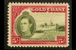 1938-43 5s Olive-green & Carmine Perf 12, SG 131, Vfm, Fresh For More Images, Please Visit... - Gold Coast (...-1957)
