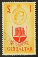 1953 £1 Scarlet And Orange-yellow, SG 158, VFU. For More Images, Please Visit... - Gibraltar