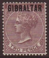 1886 2d Purple-brown Opt, SG 3, Vfm, Fresh For More Images, Please Visit... - Gibraltar