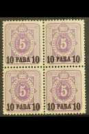OFF IN TURKEY - 10p On 5pf, Mi 1Na, Superb NHM Blk Of 4. Cat €400 For More Images, Please Visit... - Andere & Zonder Classificatie