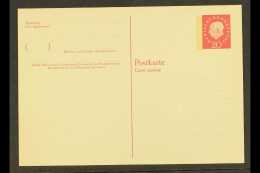1961 20pf Red Heuss Strip At Left Ps Postcard, Michel P56, Vfm For More Images, Please Visit... - Andere & Zonder Classificatie