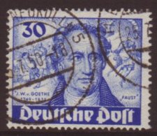 1949 30pf Goethe PLATE FLAW, Michel 63 I, Cds Used For More Images, Please Visit... - Otros & Sin Clasificación