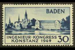 FRENCH - BADEN 1949 30pf Congress PLATE FLAW,Michel 46 PF I,NHM For More Images, Please Visit... - Otros & Sin Clasificación