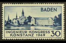 FRENCH - BADEN 1949 30pf Congress PLATE FLAW,Michel 46 PF I,NHM For More Images, Please Visit... - Altri & Non Classificati