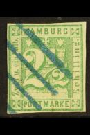 HAMBURG 1864 2½s Green, Michel 9, FU, 4 Margins & Barred Cancel For More Images, Please Visit... - Otros & Sin Clasificación