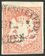 BAVARIA 1867 18k Brick-red,Mi 19,SG 50,vfu,4 Margins,sign Sem BPP For More Images, Please Visit... - Other & Unclassified