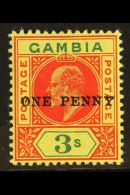 1906 Surcharge 1d On 3s, SG 70, VFM. For More Images, Please Visit... - Gambia (...-1964)