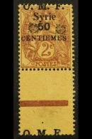 SYRIA 1920 50c On 2c DOUBLE ROSETTE Opt,SG 49A,NHM,overall Toning For More Images, Please Visit... - Andere & Zonder Classificatie