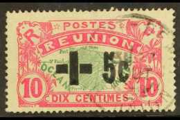 REUNION 1915 Red Cross +5c On 10c BLACK Surch, Yvert 80, VFU. For More Images, Please Visit... - Otros & Sin Clasificación