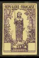 CONGO 1900 No Value Woman IMPERF PROOF In Violet, Ungummed For More Images, Please Visit... - Altri & Non Classificati