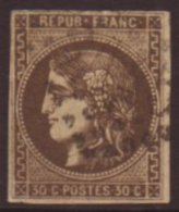 1870 30c Brown Bordeaux Issue,SG 175,Yvert 47,good Used,4 Margins For More Images, Please Visit... - Andere & Zonder Classificatie