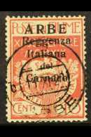 ARBE 1920 (13 Nov) 10c Carm, Large Opt, Sass 2, FU. Short Perfs For More Images, Please Visit... - Fiume