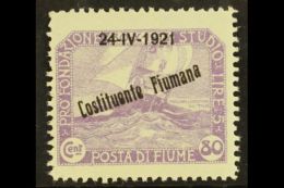 1921 80c "Constituente Fiumana" Opt RAISED "A" Variety,170nc, NHM For More Images, Please Visit... - Fiume