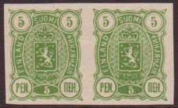 1889-95 5p Green IMPERF, Michel 28 U, Vf Unused PAIR (2) For More Images, Please Visit... - Andere & Zonder Classificatie