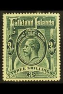 1912 3s Slate Green, Very Fine Mint, SG 66, Vf Mint. For More Images, Please Visit... - Islas Malvinas