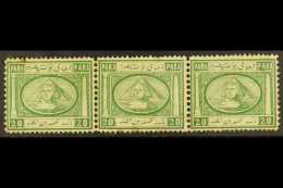 1869 20pa Yel-green, SG 13b, Unused Strip Of 3, Faults, Cat £390 For More Images, Please Visit... - Andere & Zonder Classificatie