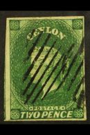 1857-59 2d Green, SG 3, Fine Used With 4 Good To Huge Margins For More Images, Please Visit... - Ceylon (...-1947)