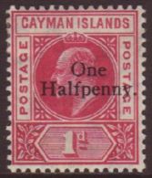 1907 ½d On 1d Carmine SG 17, Vf Mint. For More Images, Please Visit... - Cayman Islands