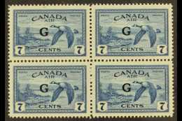 OFFICIALS 1950-2 7c Blue, "G" Ovpt SG O190 NHM Block Of 4 For More Images, Please Visit... - Other & Unclassified